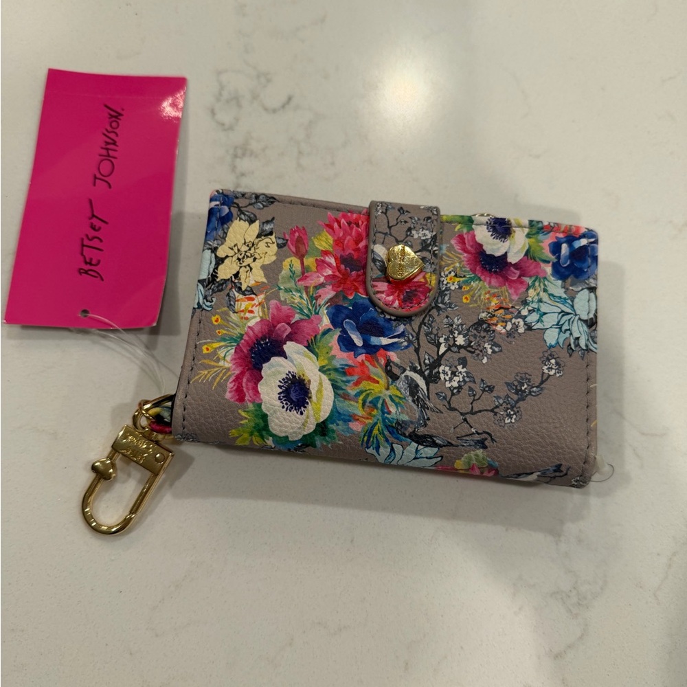Betsey Johnson Floral Key & Card Holder Wallet